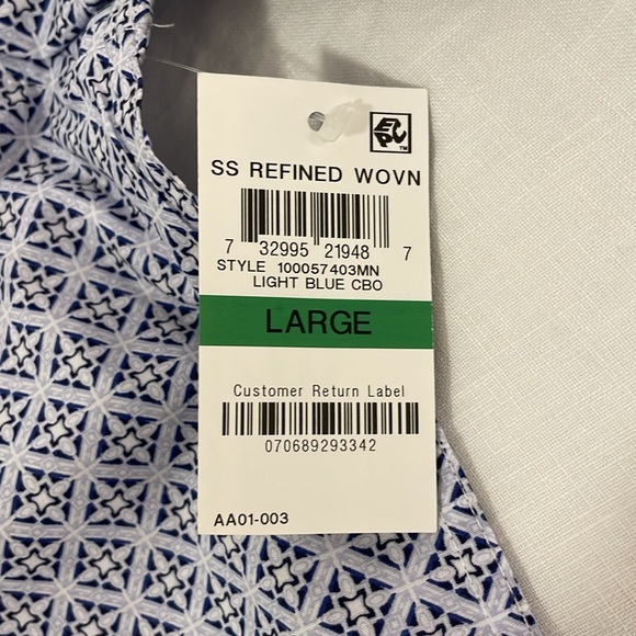 Light pattern blue Terra Elba short sleeve button up - Picture 2 of 4